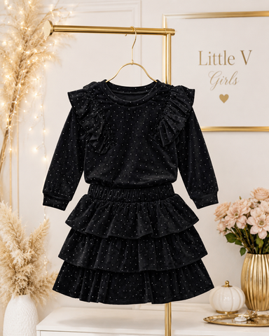 Black Velour Sparkle Outfit - mylittlev
