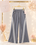 Velour Stripe Wide-Leg Trousers
