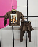 Girl Jumper & Skirt Leggings Set
