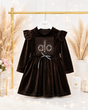 Velour Ruffle Dress