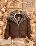 Faux Fur Collar Puffer Jacket