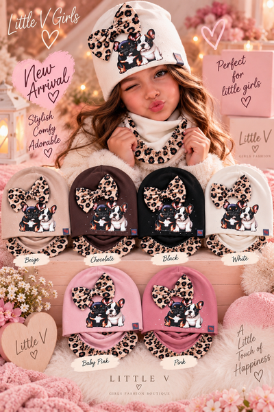 Leopard Puppy Beanie & Snood Set