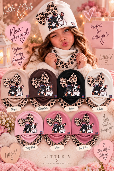 Leopard Puppy Beanie & Snood Set