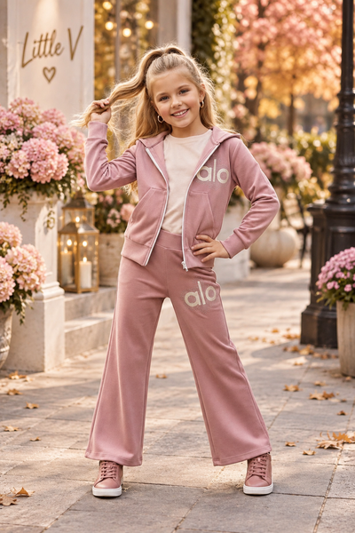 Pink Velour Tracksuit