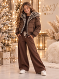 Faux Fur Collar Puffer Jacket - mylittlev