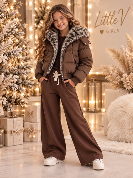 Faux Fur Collar Puffer Jacket - mylittlev