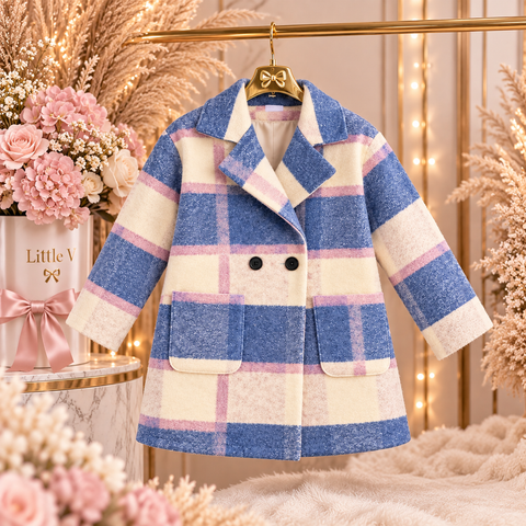 Blue & Pink Check Coat