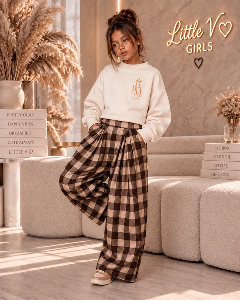 Cream & Chocolate Check Set