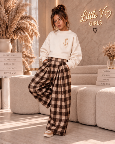 Cream & Chocolate Check Set