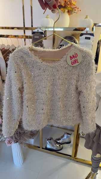 Fluffy Sequin Jumper