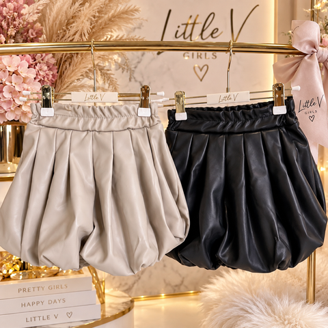 Eco Leather Bubble Shorts