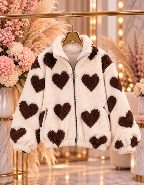 Heart Teddy Coat - mylittlev