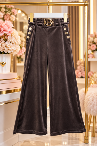 Velour Wide Leg Trousers