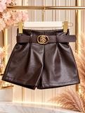 Eco Leather Belted Shorts