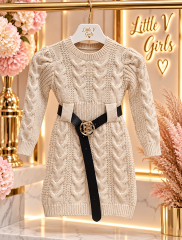 Beige Knit Dress