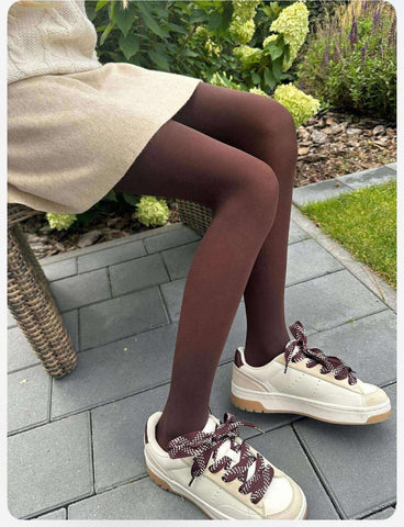 Chocolate Microfibre Tights