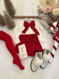 Sequin Bow Outfit Red/Gold